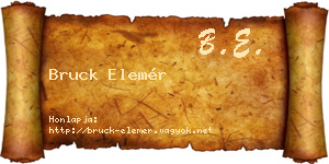 Bruck Elemér névjegykártya
